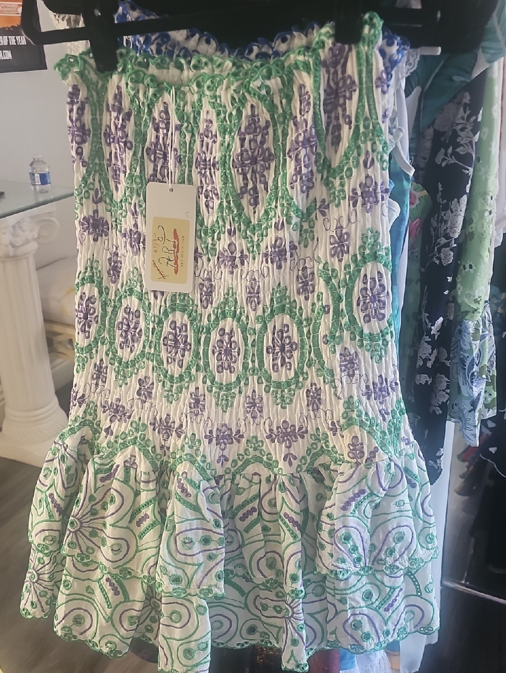 NWT Purple & Green Strapless Sundress Size M from ArtInfinitum.art Fashion House